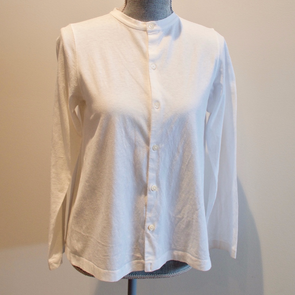 45rpm 45R Button Down Flared Cotton Knit Shirt